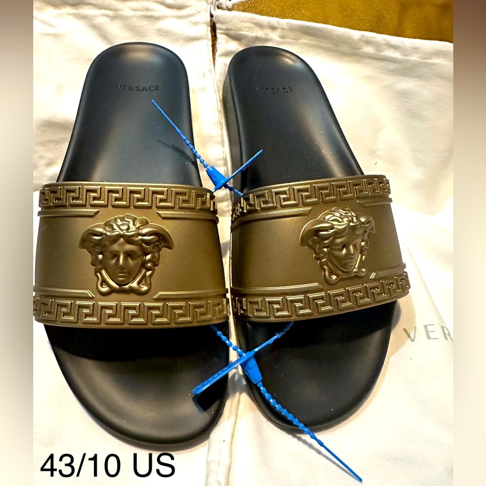 Versace Gold Slides. 100 % Authentic